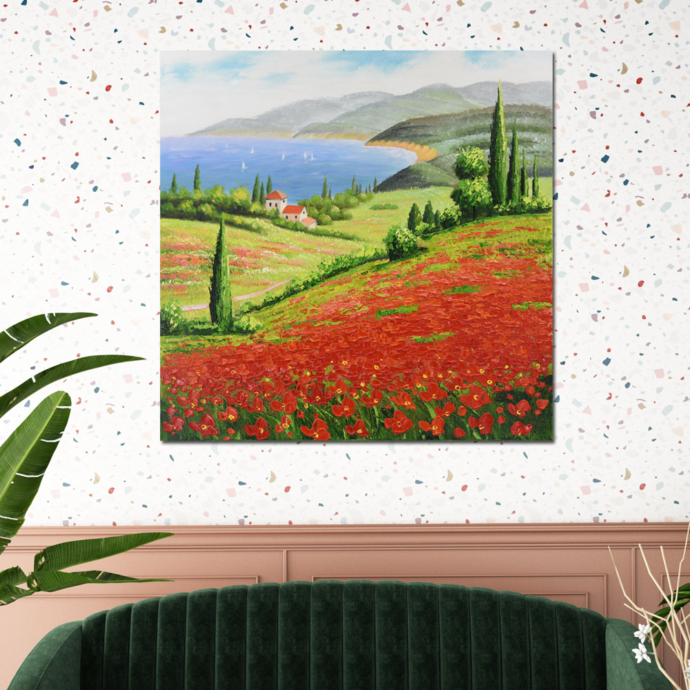 [Gallery Edition] 풍경화 인테리어 모란 그림 액자 (60cmx60cm) - 상세 이미지 3