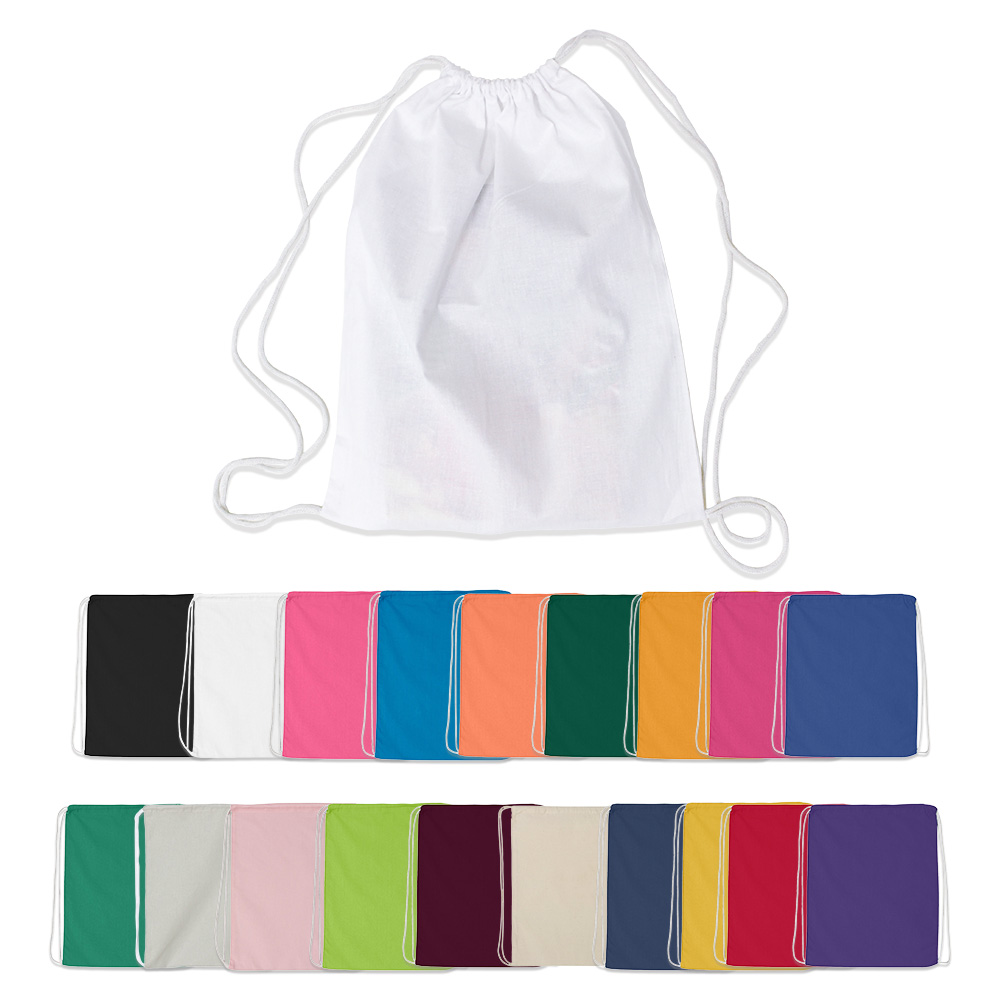 Q-TEES 면 무지 보조백/신발주머니/신발가방/스포츠팩/백팩/Q4500 24칼라 - 상품 이미지