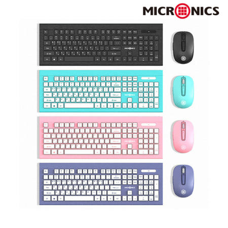 마이크로닉스 MANIC KM330 무선 슬림 키보드 마우스 합본 민트