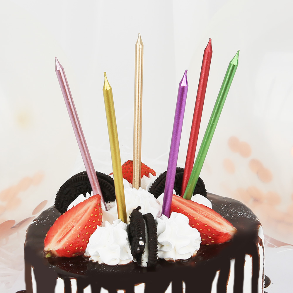 메탈 롱 스틱 초 생일 파스텔 케잌 컬러 초 - 상세 이미지 3