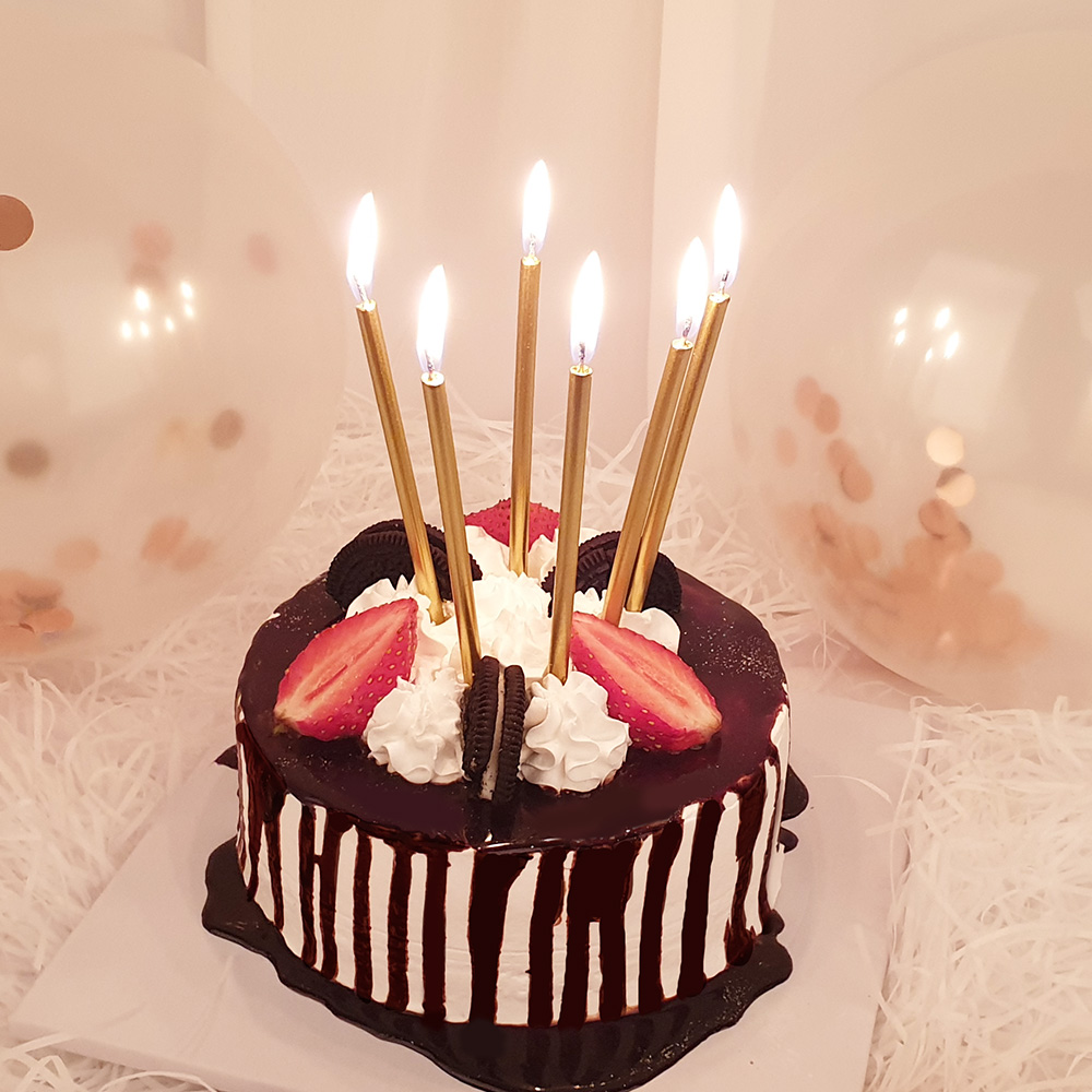 메탈 롱 스틱 초 생일 파스텔 케잌 컬러 초 - 상세 이미지 4