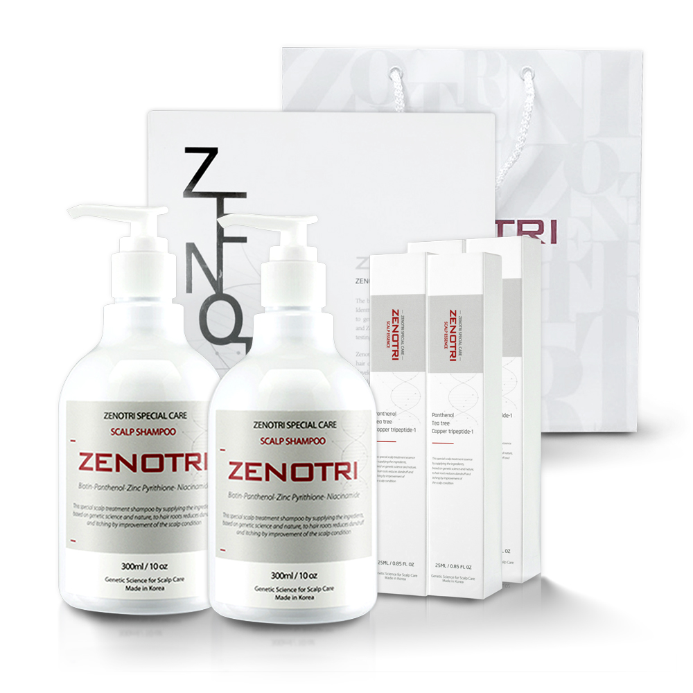 제노트리 비듬제로 기프트팩(두피샴푸300ml 2개, 두피에센스25ml 4개) - 상품 이미지