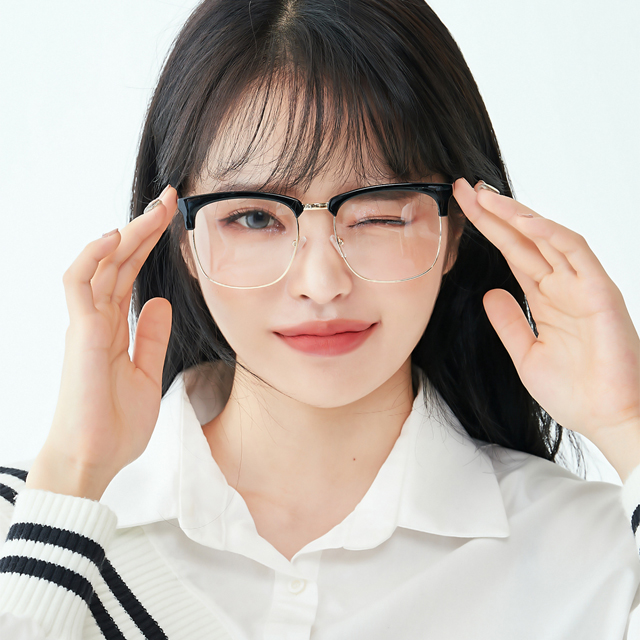 남자 사각 투명 가벼운 하금테 하은테 반뿔테 반테 빅사이즈 대두 블루라이트차단 안경