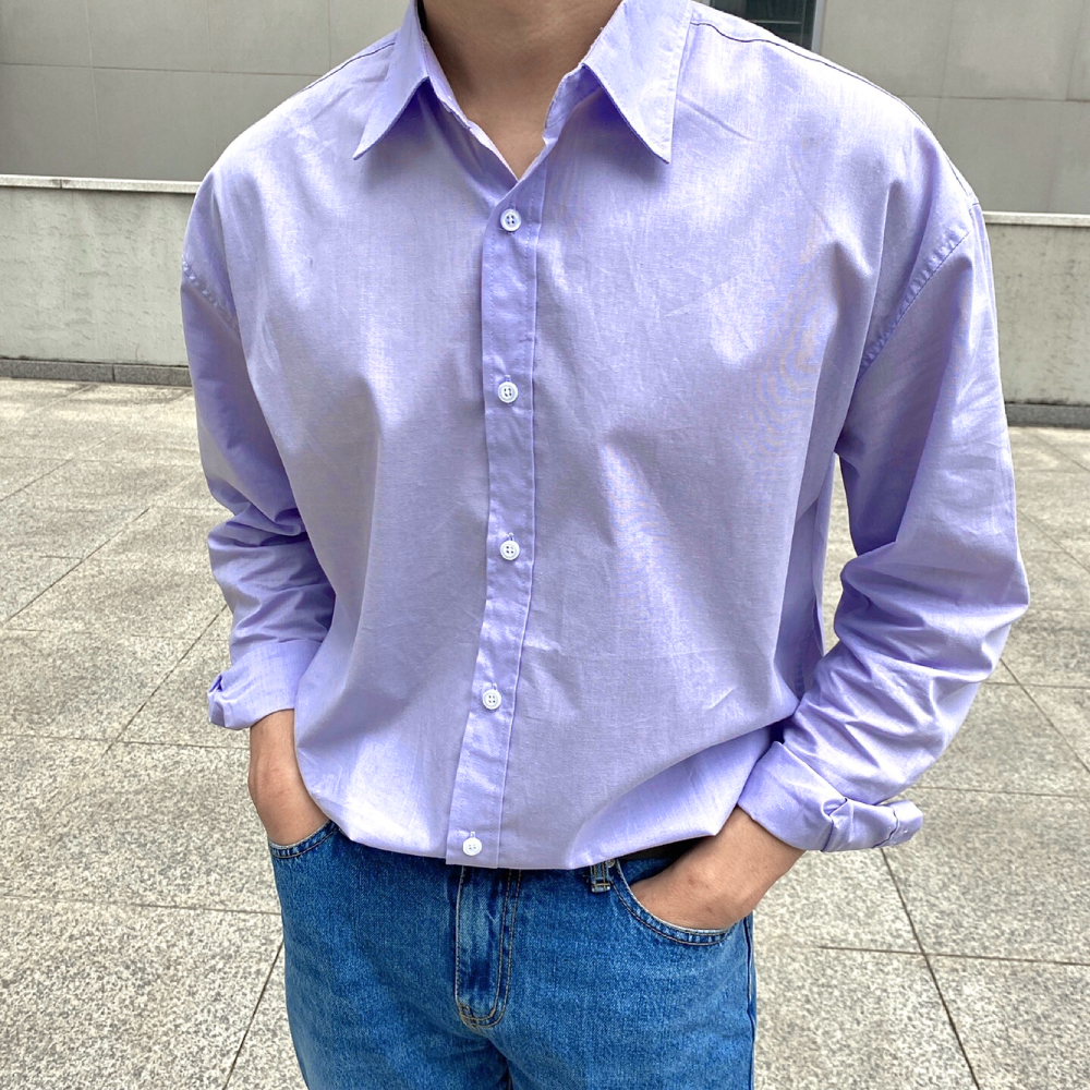 여름 오버핏 남자 연보라 셔츠 착용 후기 | 사이즈/핏 총정리 - 대표 이미지