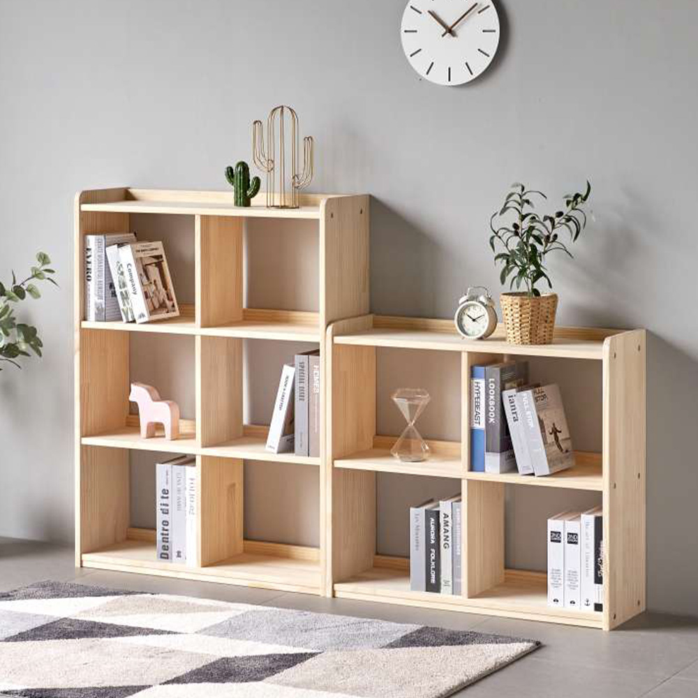 착한목수 소나무 DIY 원목 낮은 책장 책꽂이 아기 교구장 수납 2단600