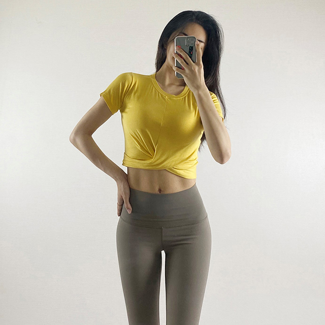 러블리 크롭 반팔 티셔츠 필라테스 운동복 요가복 필라테스복 상의 - 상세 이미지 2