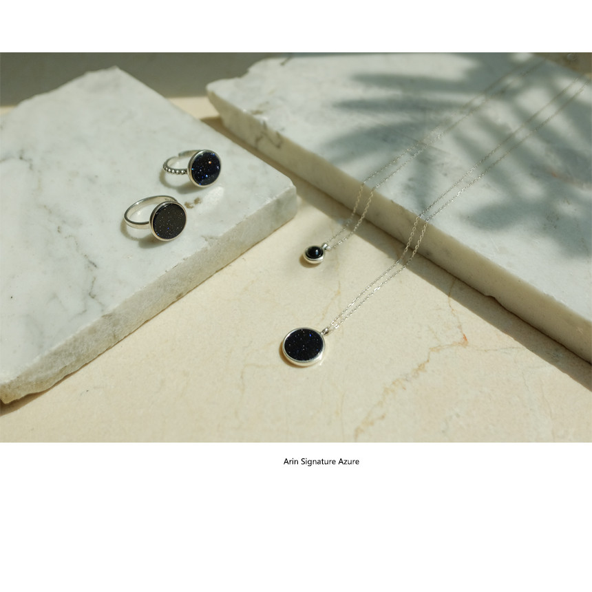 925silver Arin Marble Signature Ring (Azure) 상세 이미지 11