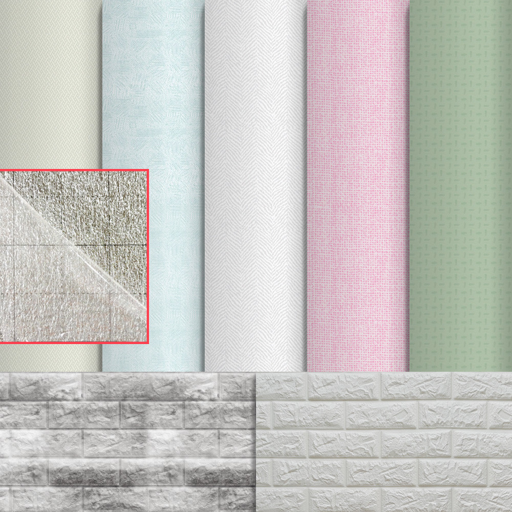 친환경 접착식 단열벽지 보온 방한 곰팡이 결로방지 5T 2.3M 모노라인