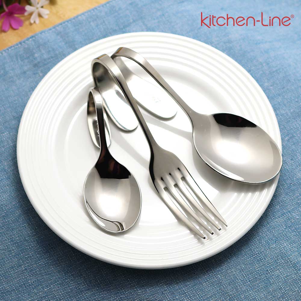 키친라인 곡선 핸들 스푼, 포크, 홈파티, 파티음식 도구 - 메인 이미지