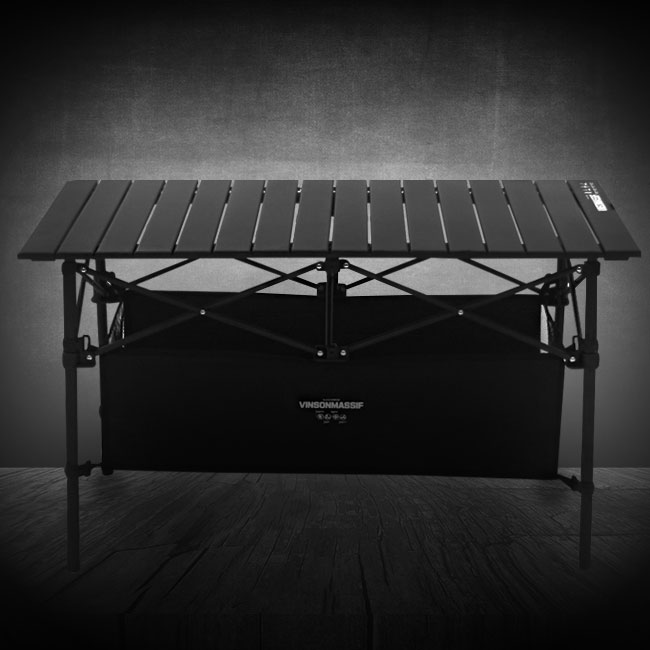 빈슨메시프 경량 폴딩 와이드 테이블 백패킹 피크닉 차박 캠핑테이블 S, 블랙