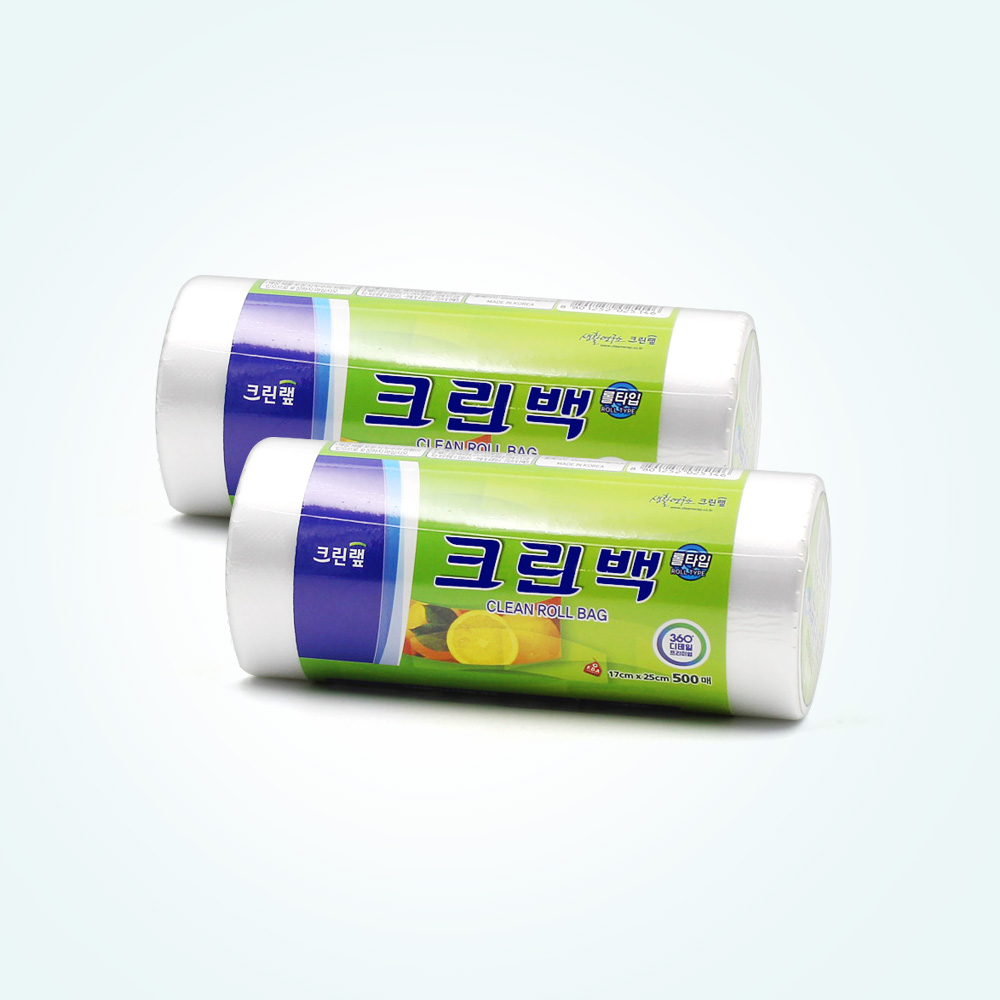 크린랩 크린롤백 일회용 위생백 롤타입 미니, 500매, 2개 : 너만아는잡화점