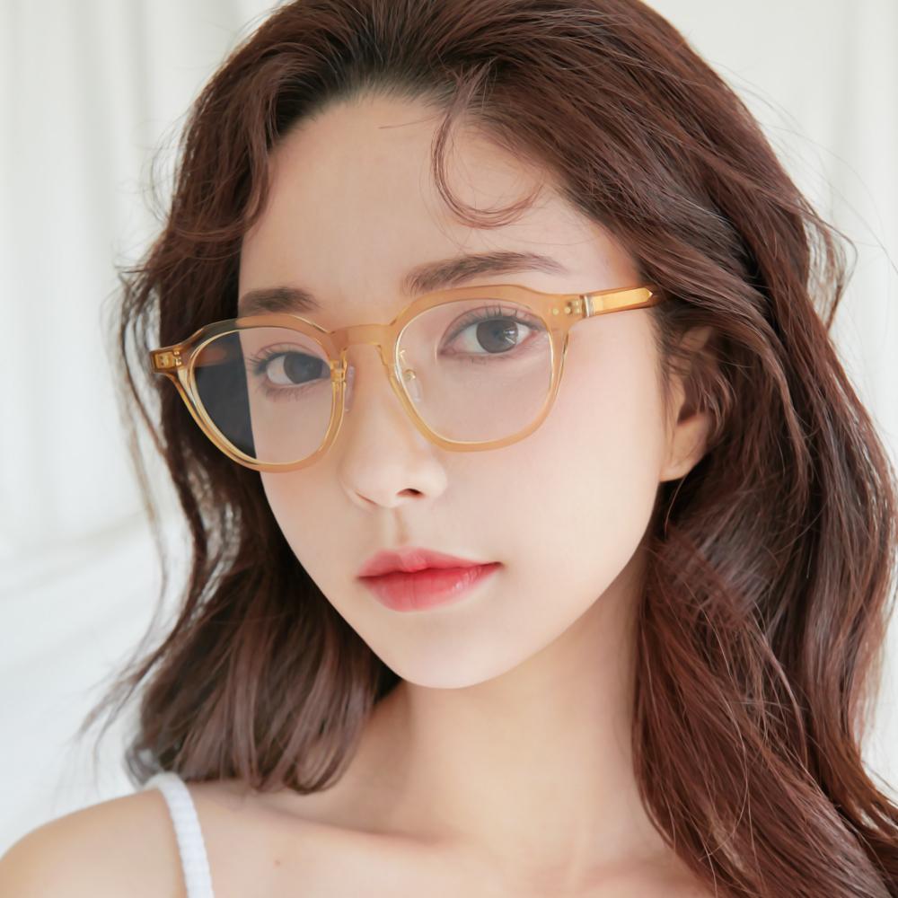 남자 여자 크라운판도 뿔테 투명 안경테 - 상품 이미지