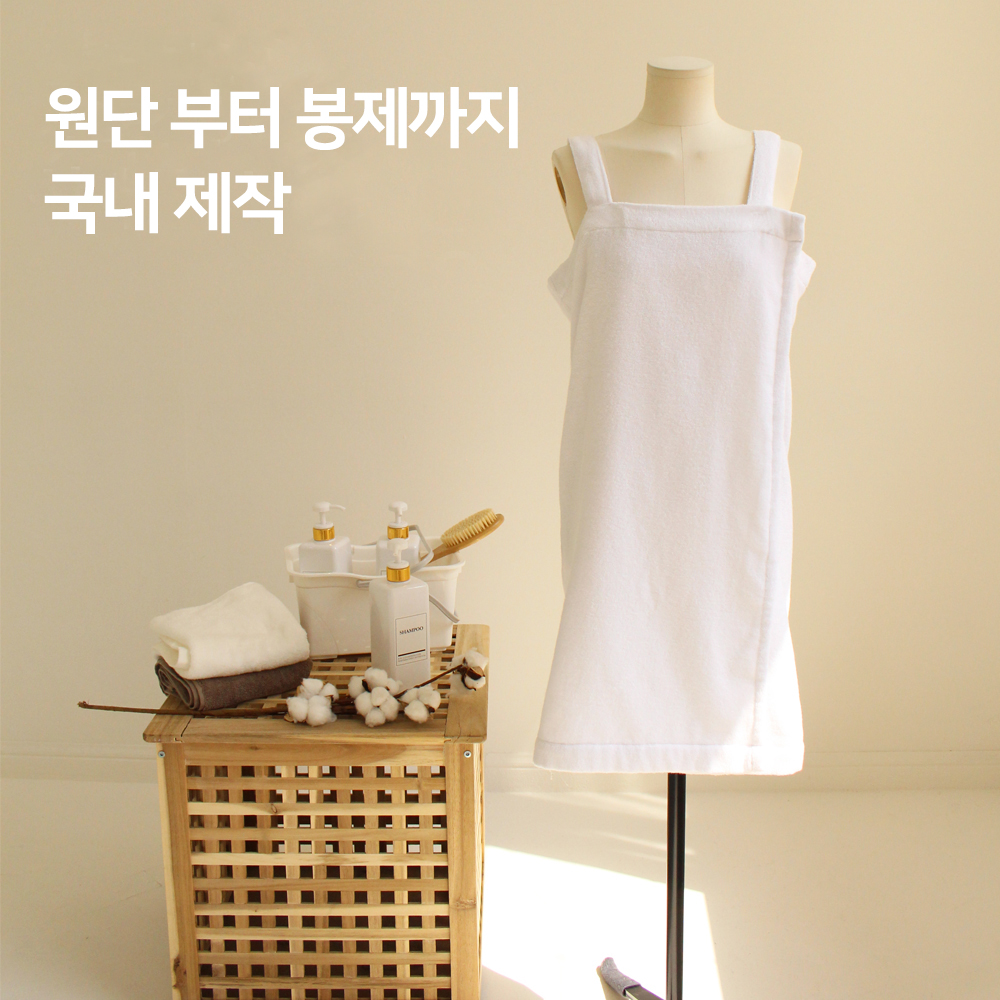 국내제작 골프장 호텔 목욕 여름 샤워가운 랩 원피스 바스 베스로브 사우나 여성 골프가운 - 상세 이미지 3