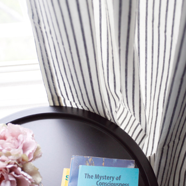 인디고 선염 스트라이프 아이방커튼