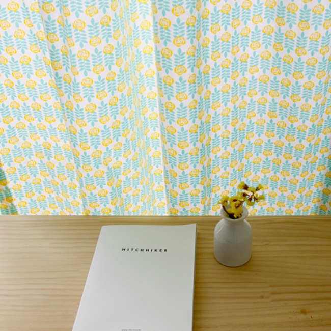 스프링데이 커튼 꽃무늬 작은창 가리개 아이방