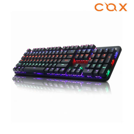 COX CK420 교체축 레인보우 LED 게이밍 기계식 키보드 (블랙, 청축)