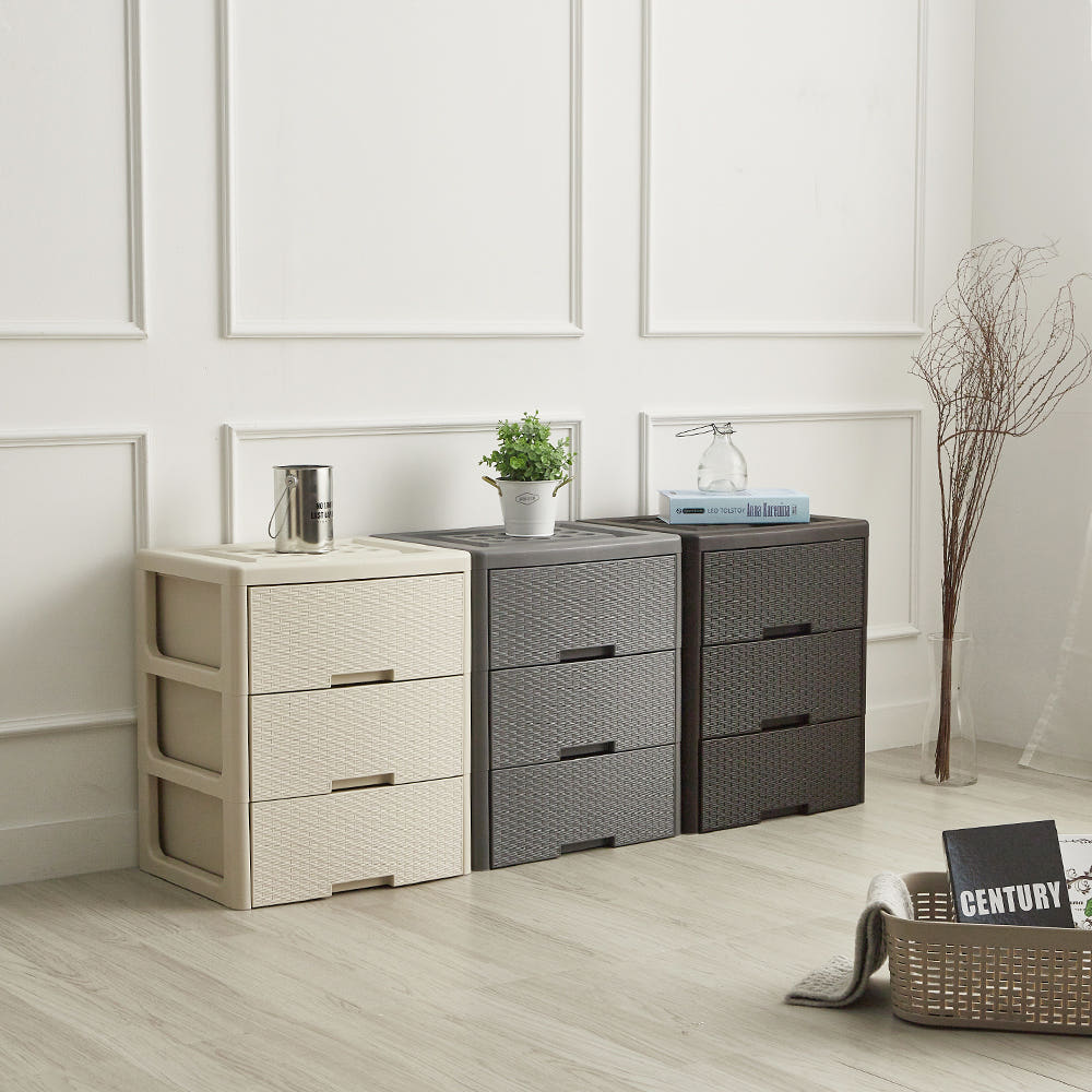 라탄 틈새 서랍장