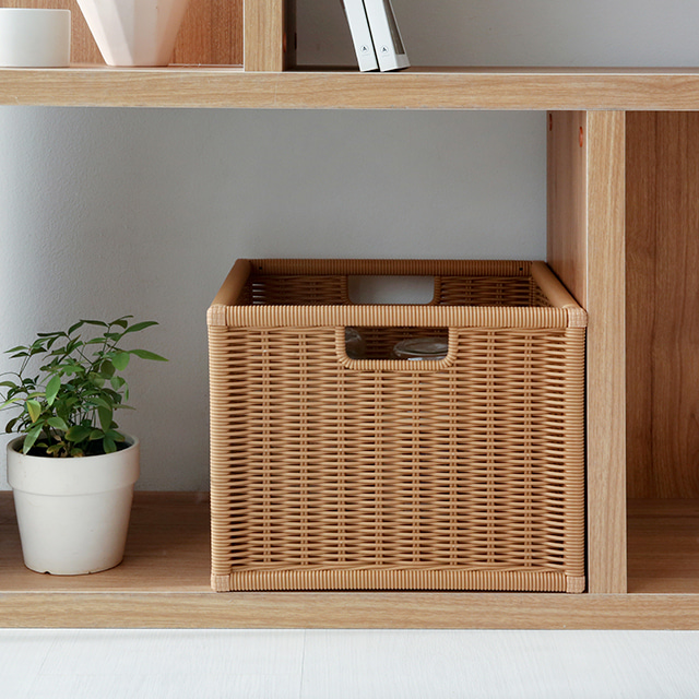 알로타 바스켓 6L 라탄 WP3001 305x305x240mm, 1단, 브라운 8741.1253 - 상세 이미지 3