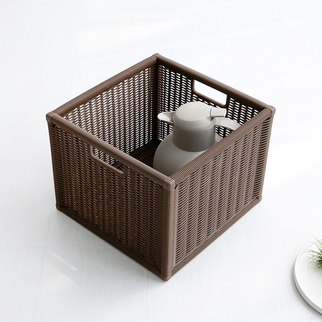 알로타 바스켓 6L 라탄 WP3001 305x305x240mm, 1단, 다크브라운 7375.1336 - 상세 이미지 5