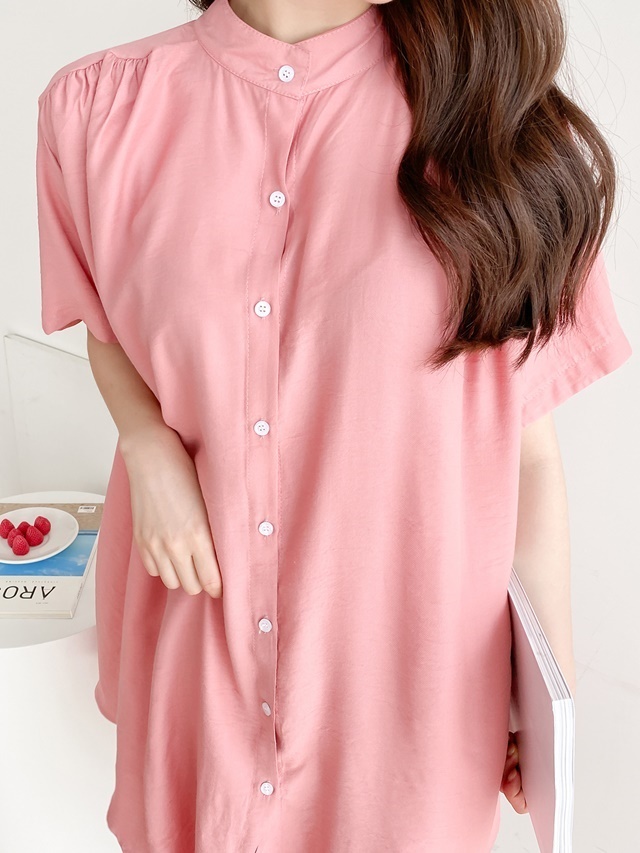 여성 여름 롱셔츠 차이나카라 셔링 A라인 레깅스 임산부 롱 남방 미니 원피스 이미지 7