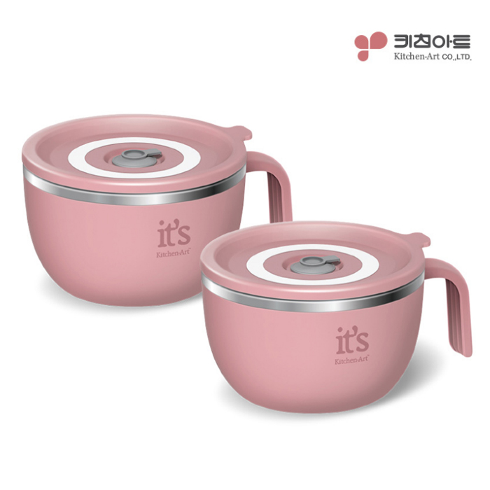 키친아트 라팔 스텐 핸들 라면기 / 면기 면그릇 2P 세트