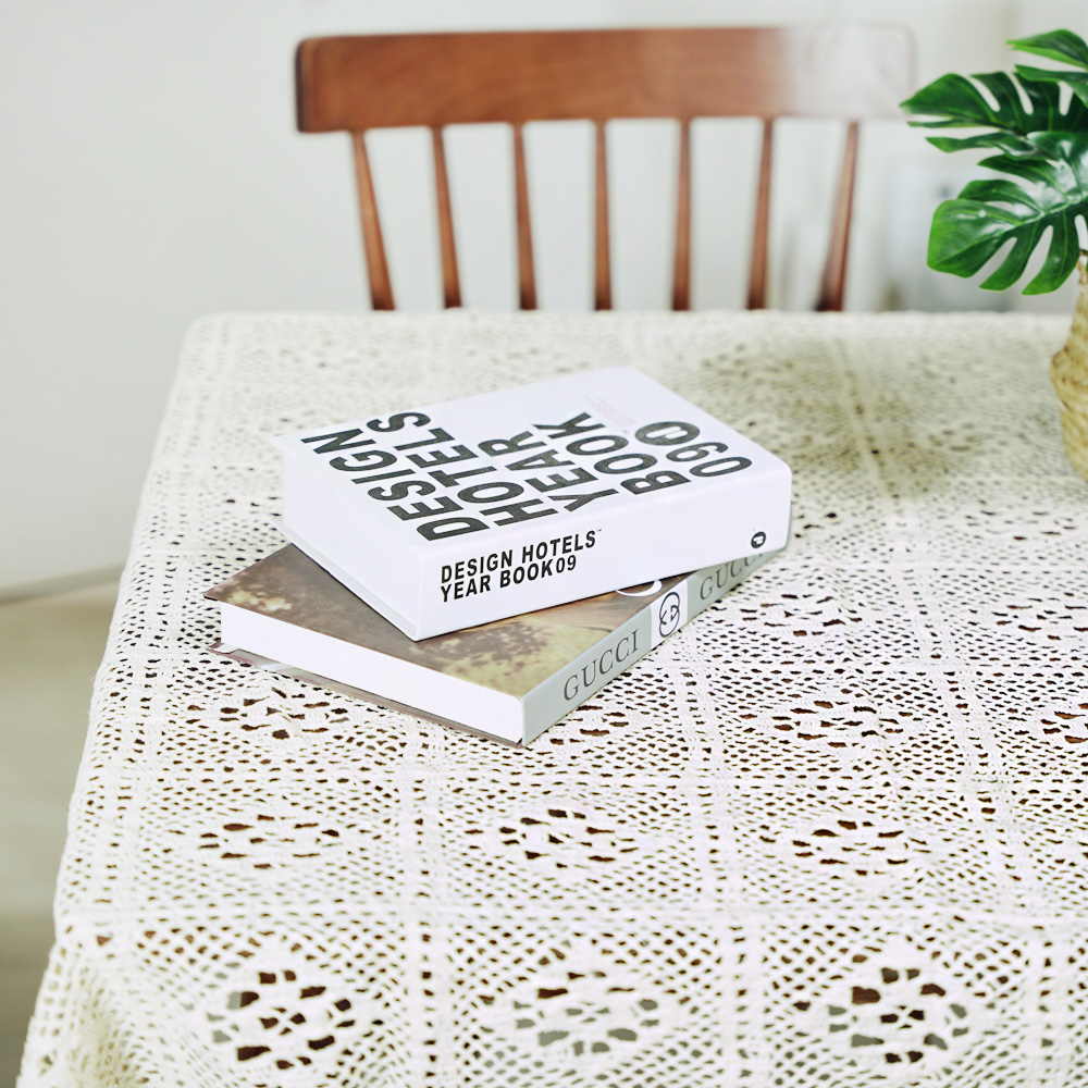 꾸민뜰 태슬 레트로 레이스 원형 테이블보 식탁보 (4type)