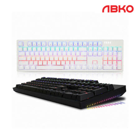 앱코 해커 K515 축교환 측면 RGB 라이팅 이중사출 게이밍 기계식 키보드 (화이트, 청축)