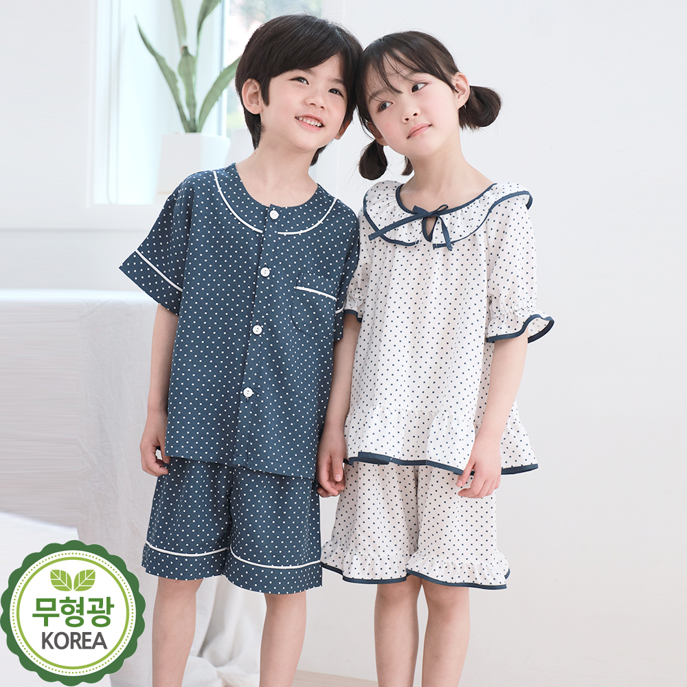 유아 어린이 잠옷 가족 파자마 /도트(레이온) - 메인 이미지