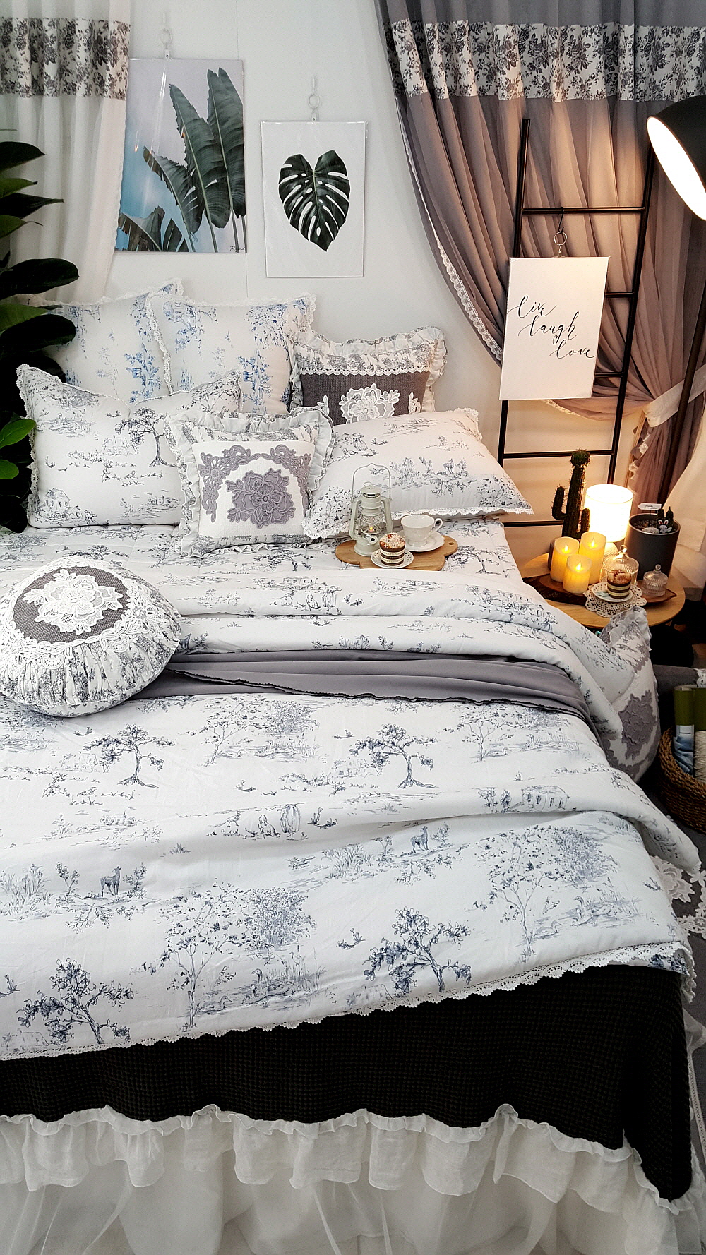 고급 프렌치뜨왈 린넨텐셀 여름침구세트 이불세트 퀸