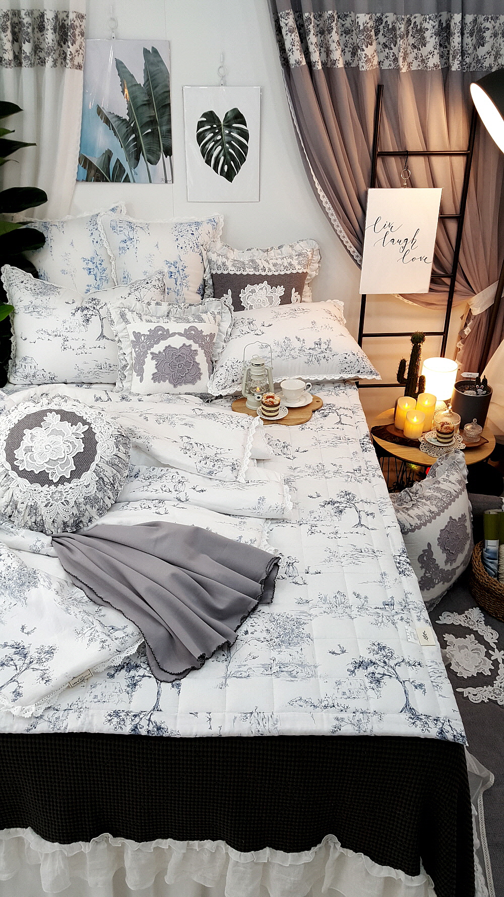 고급 프렌치뜨왈 린넨텐셀 여름침구세트 이불세트 퀸