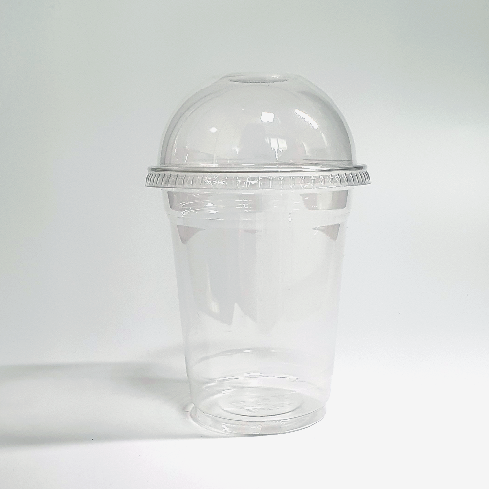 홈카페 14온스 아이스컵 세트 10개입 돔리드 뚜껑 빨대 일회용 테이크아웃 투명 음료컵