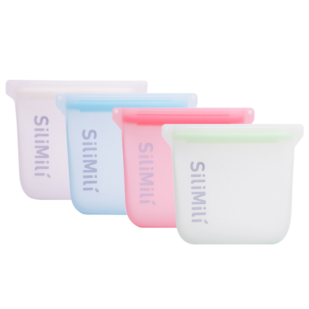 [실리밀리] 오리지널 스탠딩 실리콘지퍼백 2000ml (열탕,냉동,전자레인지)