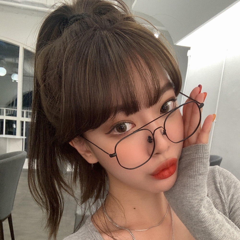 투브릿지 사각 보잉 베타 티타늄 안경테 오버사이즈 레트로 블루라이트 차단 안경 패션 이미지 7