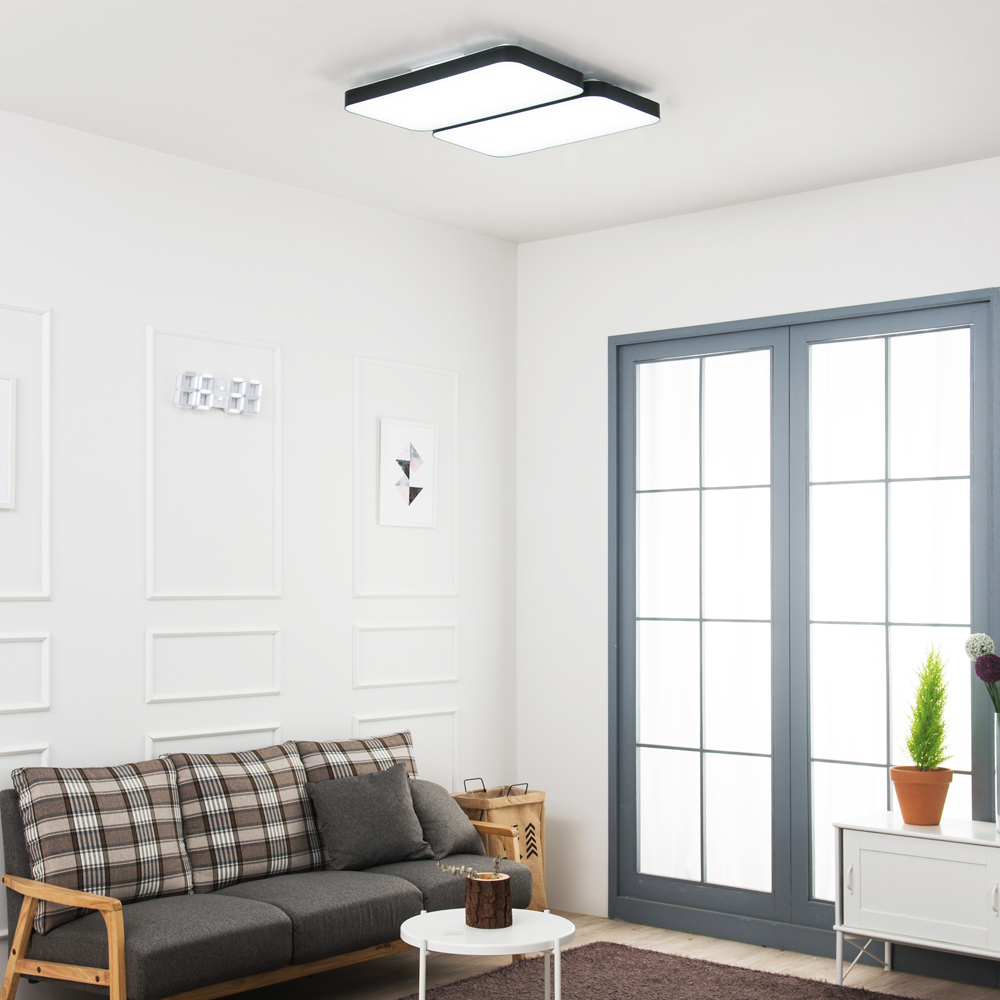 LED 거실등 커브드 시스템 120W [60W+60W] 블랙 밀착형 - 상세 이미지 2