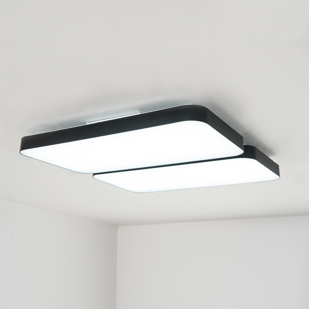 LED 커브드 시스템  거실등 120W [60W+60W] 블랙 밀착형 주광색(하얀빛) - 상세 이미지 3