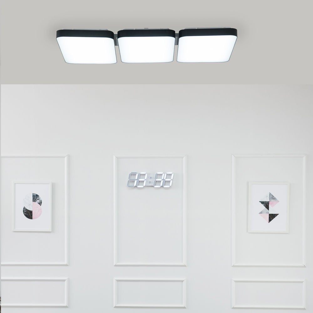 LED 커브드 시스템 거실등 180W (블랙) 밀착형 주광색(하얀빛) - 상세 이미지 3