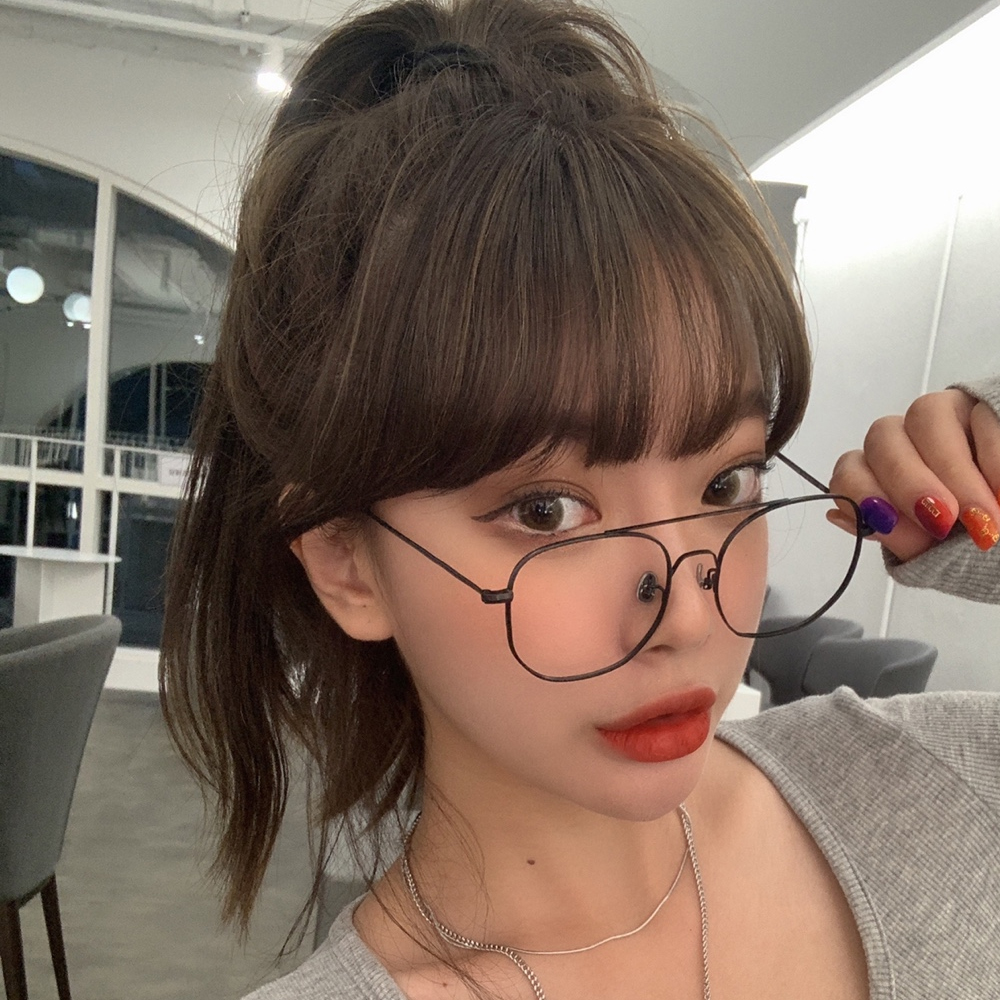 투브릿지 사각 보잉 베타 티타늄 안경테 오버사이즈 레트로 블루라이트 차단 안경 패션 이미지 8