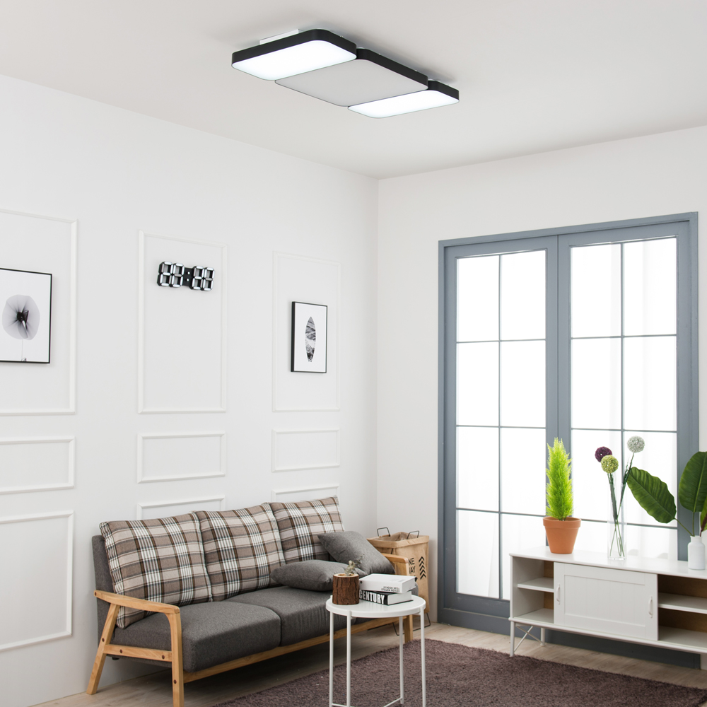 LED 거실등 커브드 시스템 120W (1+2+1) 블랙 조명 주광색(하얀빛) - 상세 이미지 3