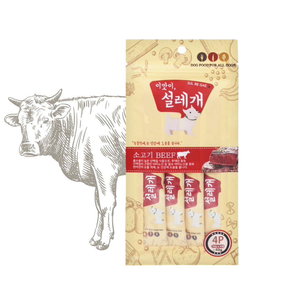 설레개 4P 강아지츄르 소고기 - 상품 이미지