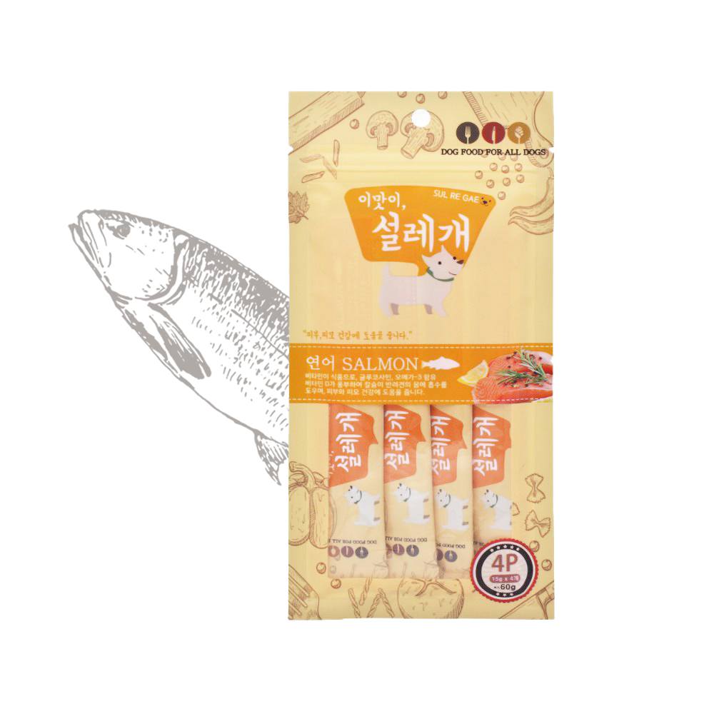 설레개 4P 강아지츄르 연어 - 상품 이미지