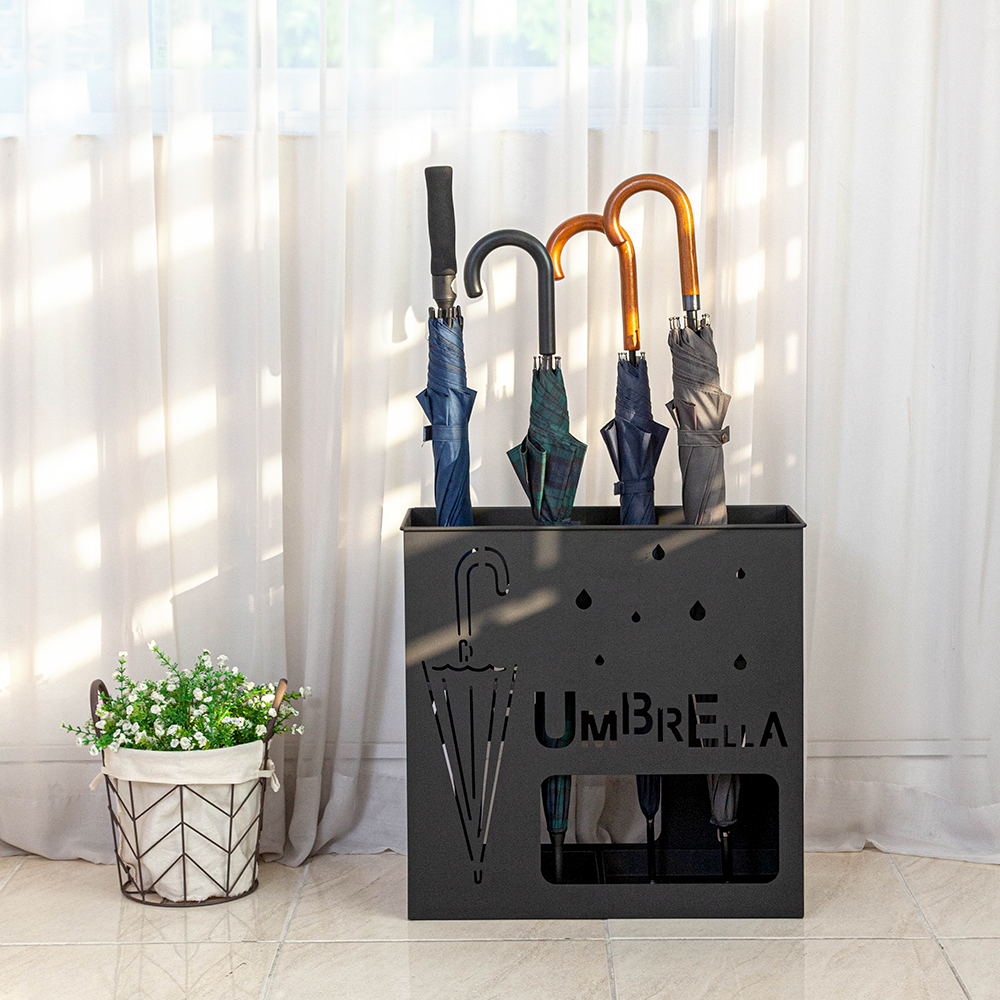 설렘하우스 비오는날의 우산꽂이 인테리어 업소용 철제 사각 우산꽃이 소형