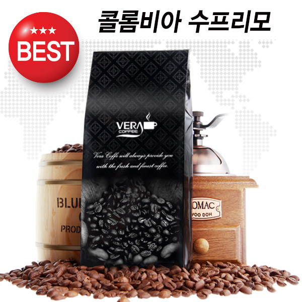 베라 원두커피 콜롬비아 수프리모 홀빈, 1kg, 1개 - 상품 이미지
