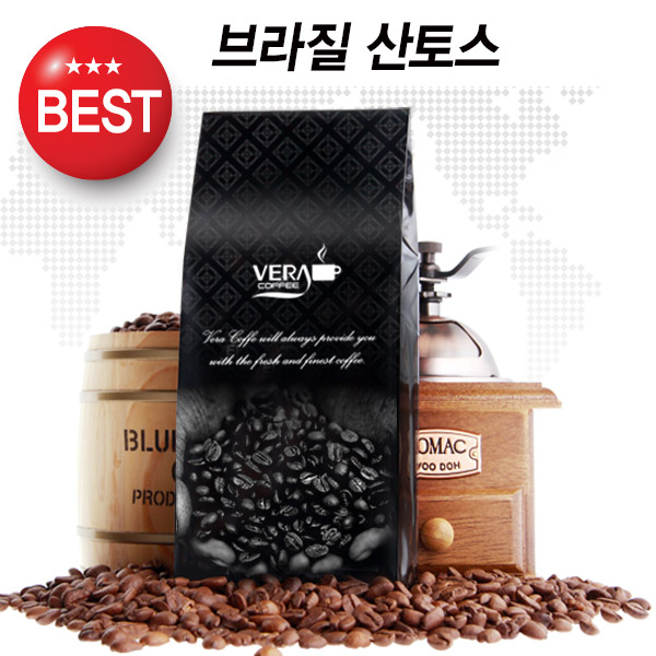 베라 원두커피 브라질 산토스 홀빈, 200g, 1개 - 메인 이미지
