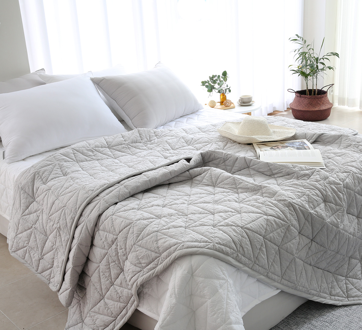 패밀리침대패드 알러지케어 크리즈 이불패드 스프레드 150x210