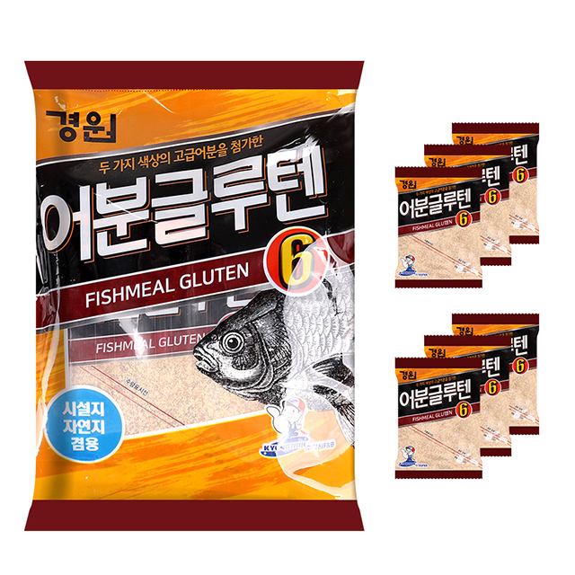 경원 어분 글루텐6 떡밥 1봉 6입 낱개구성 집어제 미끼 - 상품 이미지