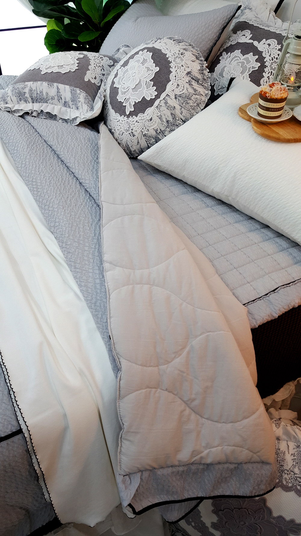 혼수 신혼 호텔침구세트 여름이불 세트 뱀부 시어서커이불 아사면 침구류