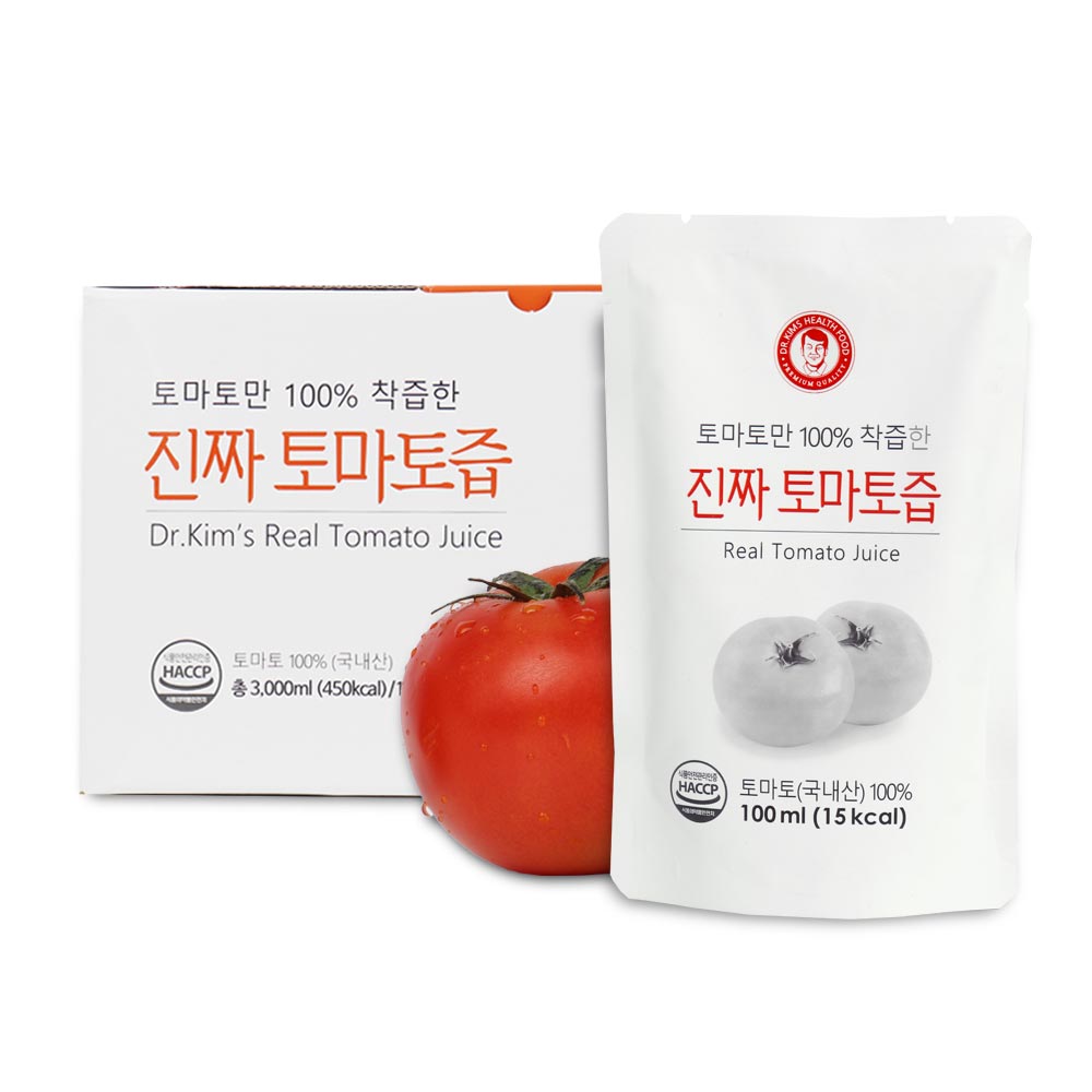 김재식헬스푸드 저온착즙 100% 진짜토마토즙 100ml 30팩 1박스 - 메인 이미지
