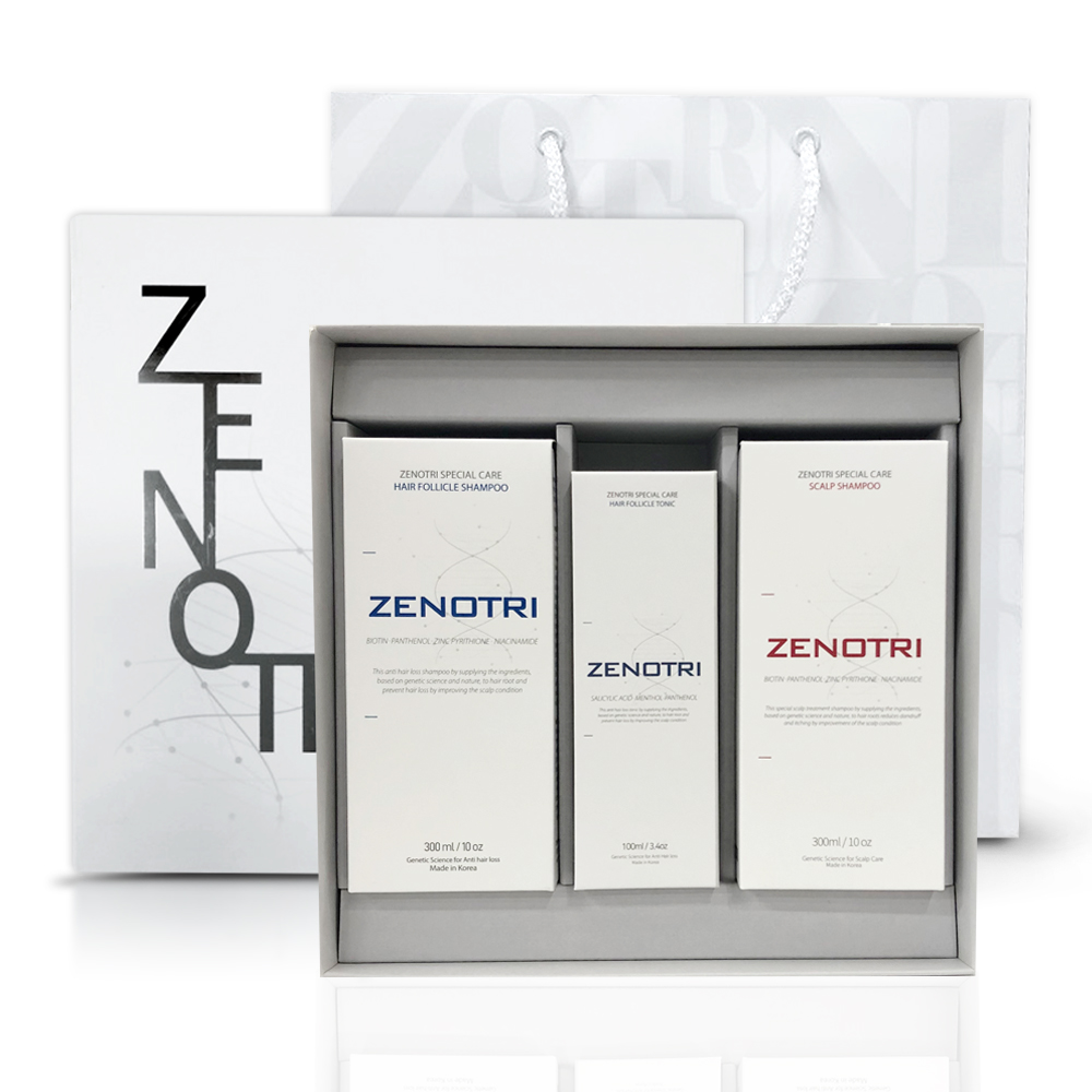 제노트리 비듬&탈모제로 기프트팩B(두피,모근샴푸300ml 1개씩, 모근토닉100ml 1개) - 상세 이미지 2