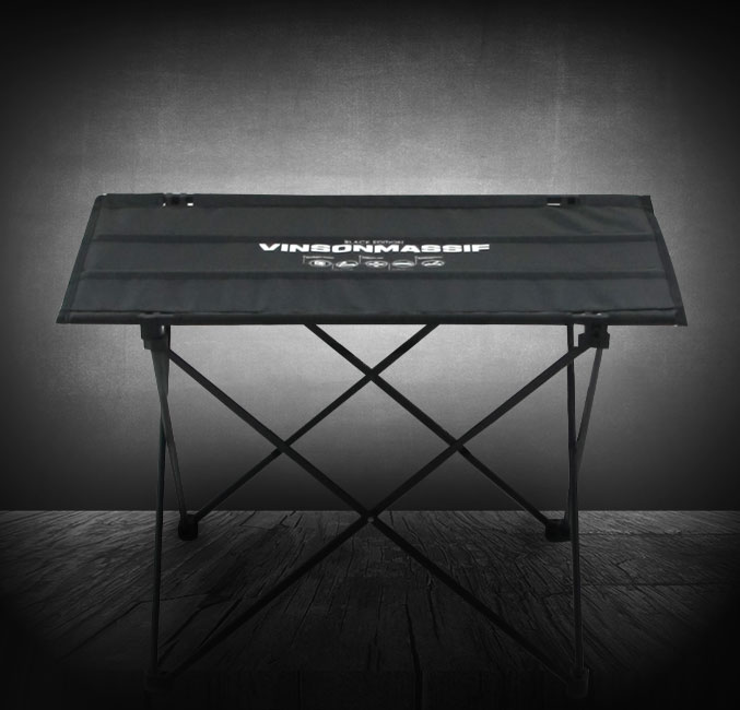 빈슨메시프 경량 폴딩 와이드 테이블 백패킹 피크닉 차박 캠핑테이블 S, 블랙