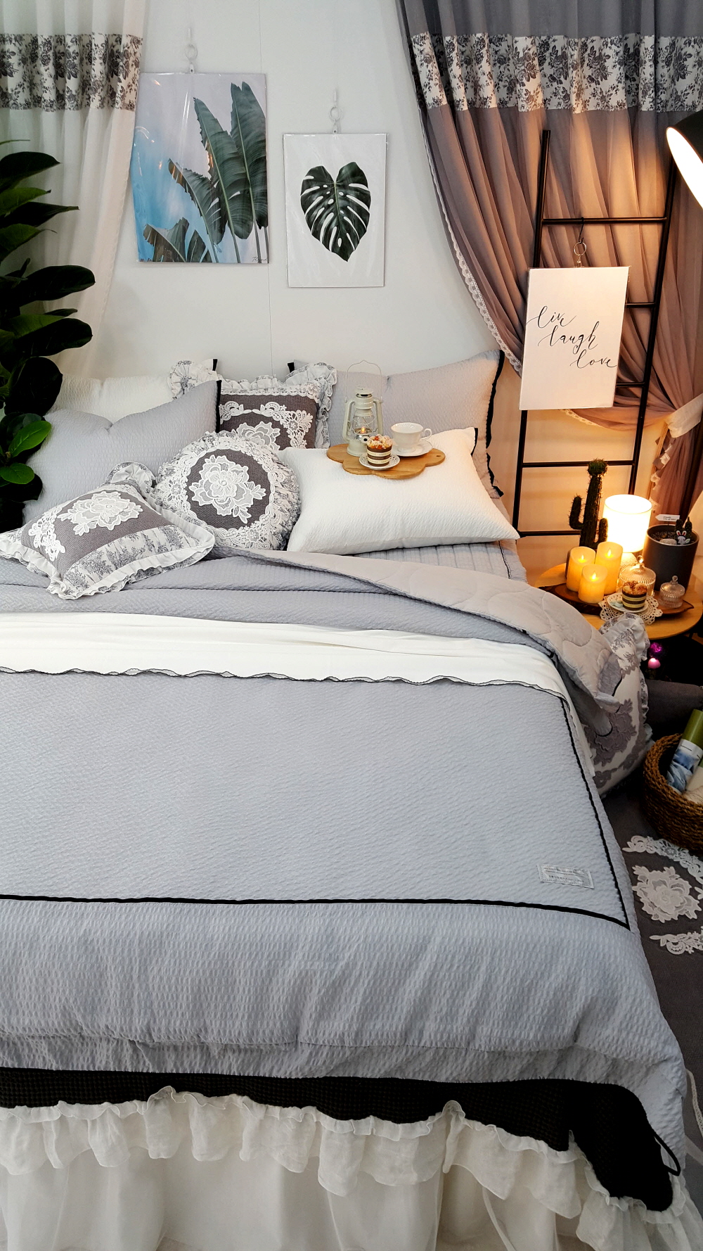 혼수 신혼 호텔침구세트 여름이불 세트 뱀부 시어서커이불 아사면 침구류